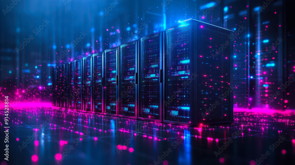Poster state-of-the-art compliance-ready data center solutions with gdpr hipaa ai standards in modern techn