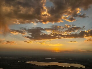 Orange sky sunset over a lake