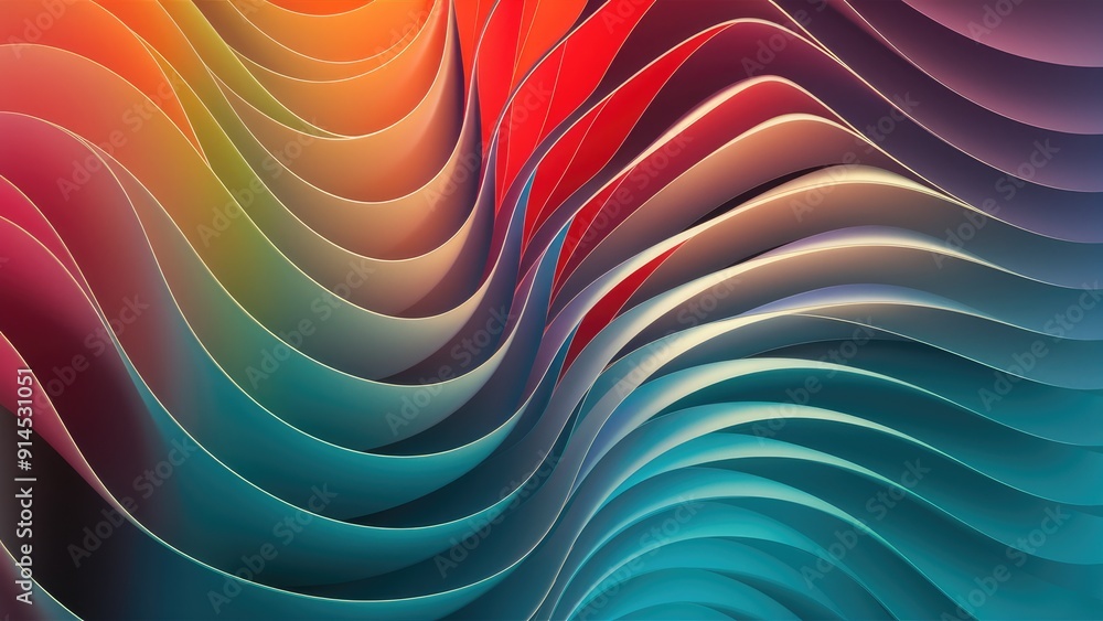Poster colorful abstract wave pattern background with fluid gradient design