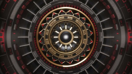 Luxurious Black and Gold Gradient Background with Subtle TechnologyInspired Patterns in Gray and Red