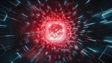 Futuristic Hexagonal Geometric Abstraction in Motion