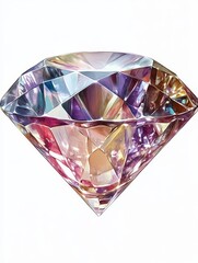 Digital Painting of a Brilliant Diamond