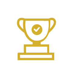 Abstract Icon Reward. Related to Online Game symbol. Education  School line award winner golden trophy icon.