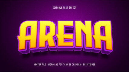 Editable game arena 3d text effect, gaming text style effect © Mulart Gallery