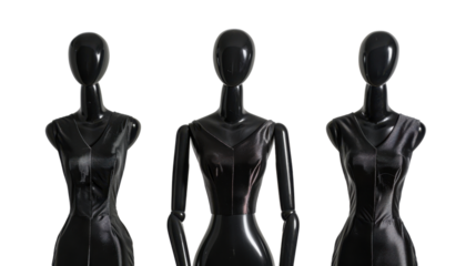 Mannequin female figures on transparent background