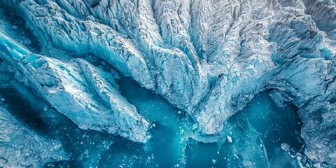 Aerial View of Glacier for Travel and Nature Photography Generative AI