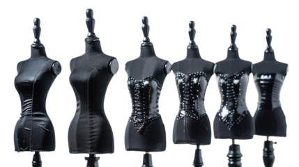Mannequin female figures on transparent background