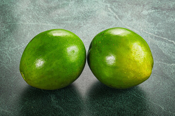 Two ripe green exotic avocado fruit