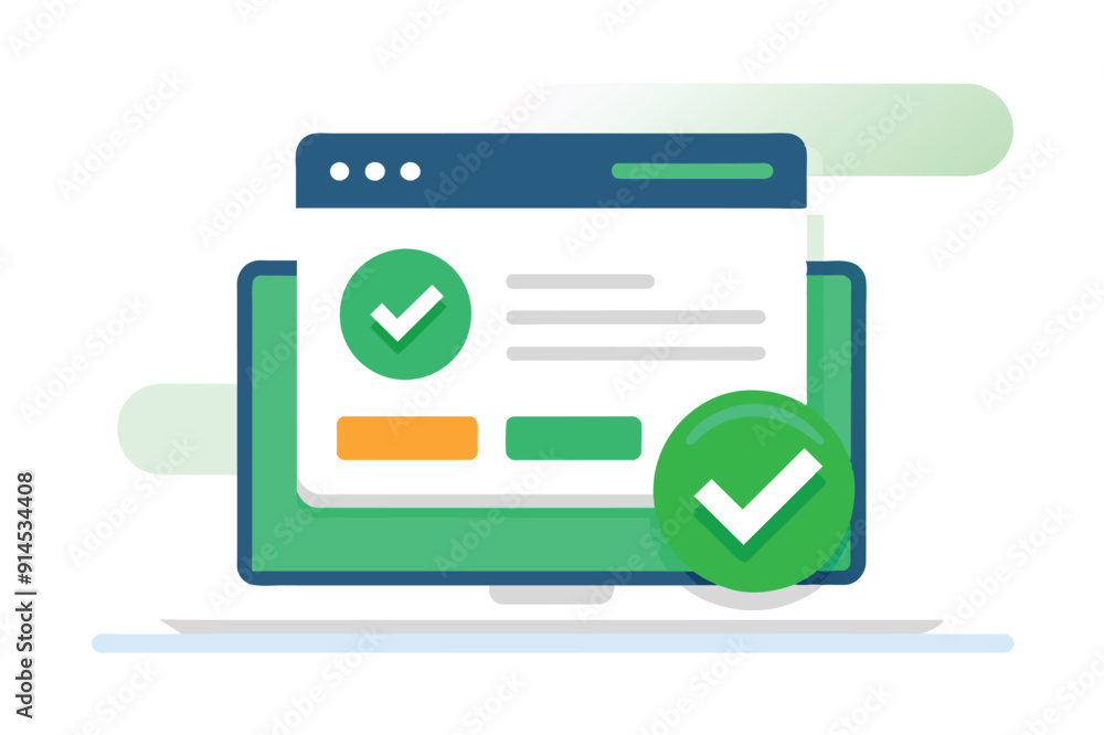 Fototapete editable text with green check mark icon for web element