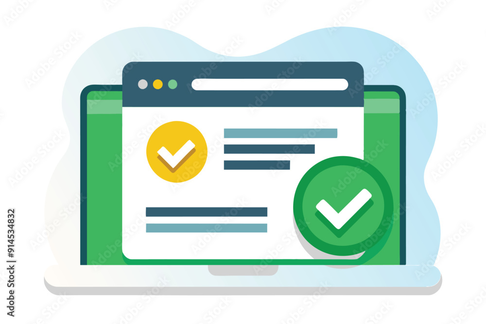 Poster simple vector illustration depicting the process of creating a user id and password for a website, f