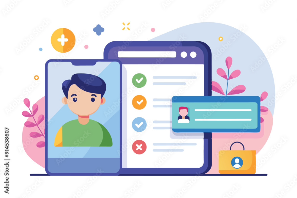 Poster visual instructions for developing a strong online profile, emphasizing key elements for successful 