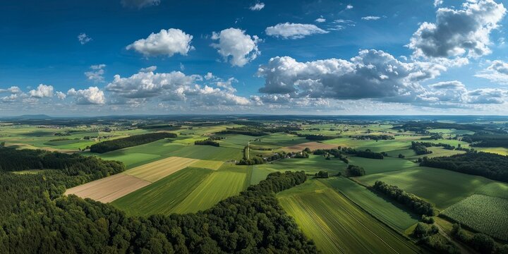German Siegerland Landscape Panorama from Above Generative AI