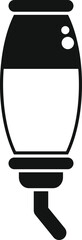 Simple icon of a classic bird water feeder hanging with water inside