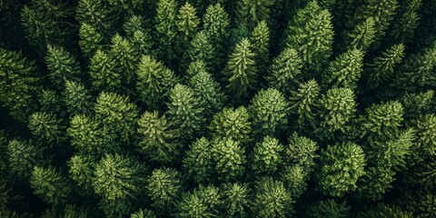 Vertical Aerial Forest Shot, Nature Scenery, Green Landscape Generative AI