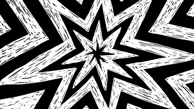 White wiggly hand drawn abstract explosion pattern doodle background animation    