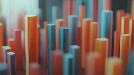 Obraz premium A close-up shot of a bunch of vibrant orange and blue plastic straws