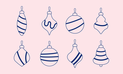 Christmas balls baubles line collection