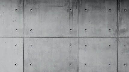 Concrete wall with bolts in a grid pattern.
