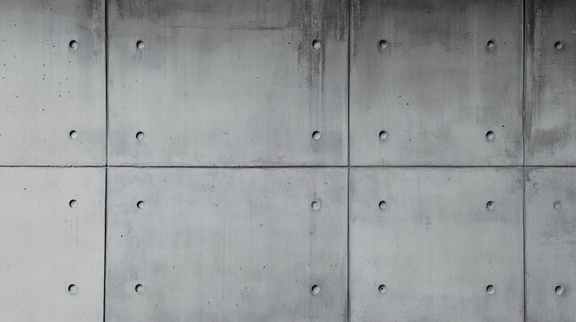 Concrete wall with bolts in a grid pattern.