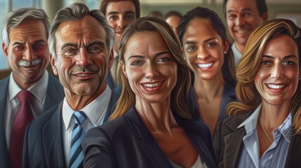 Obraz premium portrait of a group of business people smiling and looking at the camera