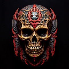 Fototapeta premium skull totem해골 토템Generative AI 