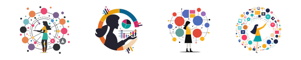 Whimsical Geometry: A Dance of Color and Shape, Vibrant Interplay of Abstract Forms and Lines