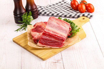 Raw beef rib for cooking