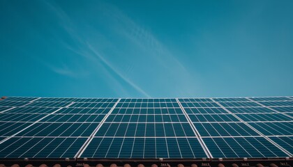 Solar panel system on a house, showcasing renewable energy technology with photovoltaic panels