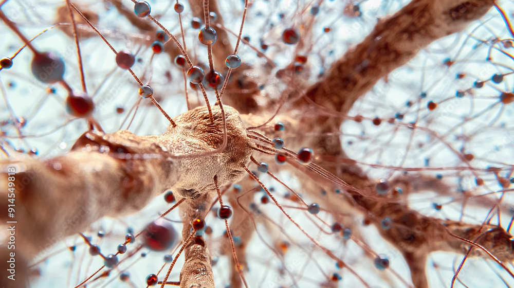 Poster highly intricate and complex network of neurons illustrates the profound connectivity found in the h