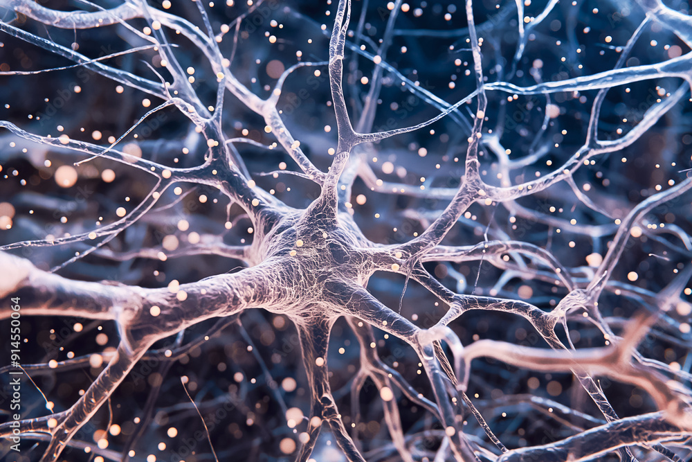 Poster highly intricate and complex network of neurons illustrates the profound connectivity found in the h