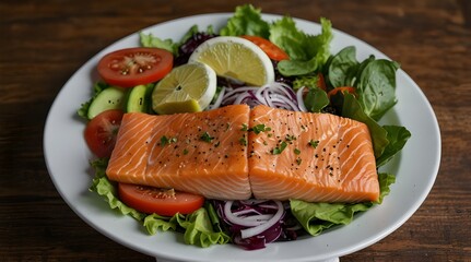  A PNG seafood salad platter with salmon.