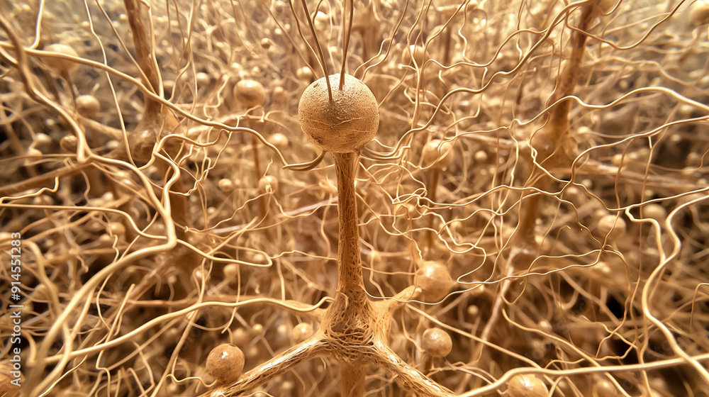 Poster highly intricate and complex network of neurons illustrates the profound connectivity found in the h