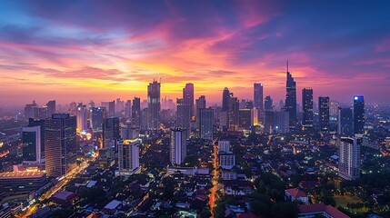 Jakarta Skyline at Sunset