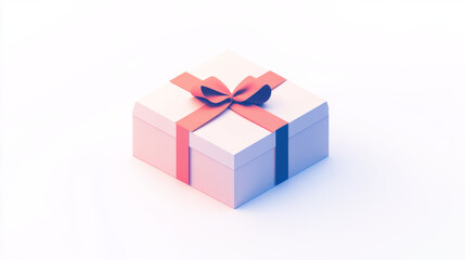 A box with a ribbon on it, shown as an icon on a white backdrop.