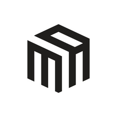 Letter Ma polygonal shape modern unique logo idea