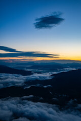 Obraz premium Sonnenuntergang Hochlantsch - Teichalm - Almenland - Oststeiermark