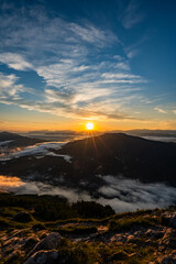Sonnenuntergang Hochlantsch - Teichalm - Almenland - Oststeiermark