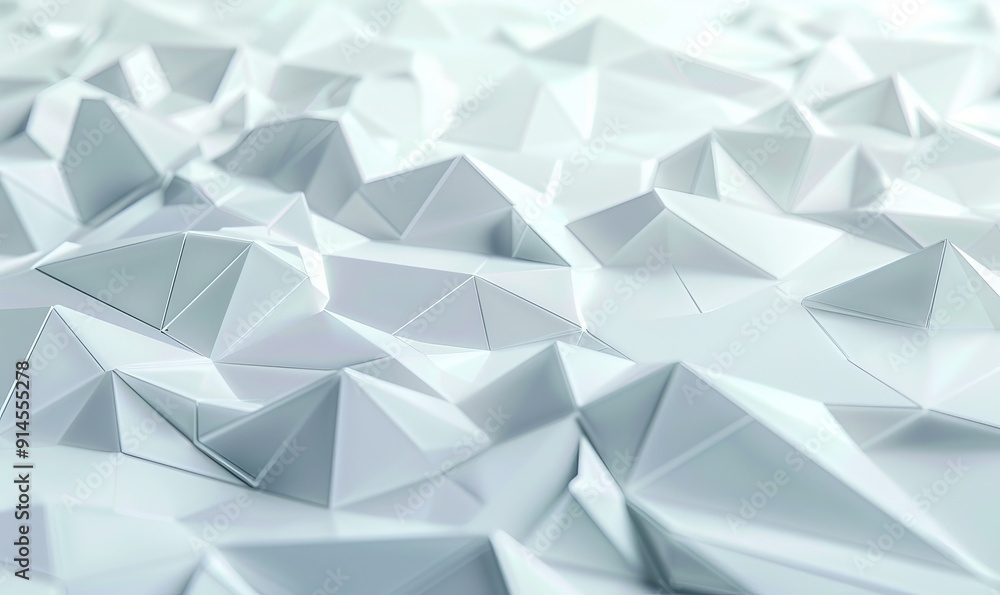 Aufkleber light high tech surface with triangular pyramids. white, polygonal