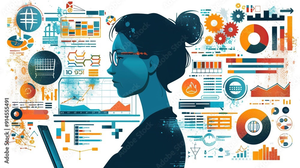 Poster data analyst working on data insights