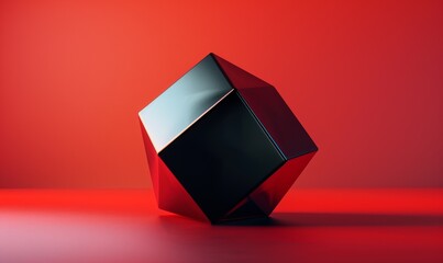 Single-hued 3D octahedron against a consistent backdrop, geometric harmony, sleek and sophisticated