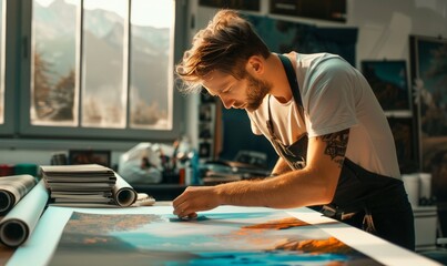 Photographers printing their best shots, preparing for an exhibition on World Photography Day.
