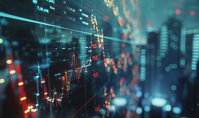 Detailed financial chart showing market trends and stock fluctuations