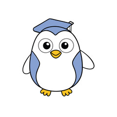 baby penguin vector illustration line art
