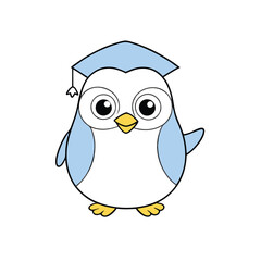 baby penguin vector illustration line art
