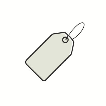 recommend clip art: a price tag line art vector art illustration, isolated white background