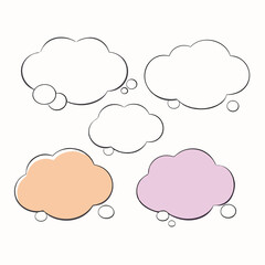 a set of comic speech bubbles and thought balloons vector illustration
