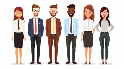 Obraz premium group of workers happyfor succesfull work men and women illustration 