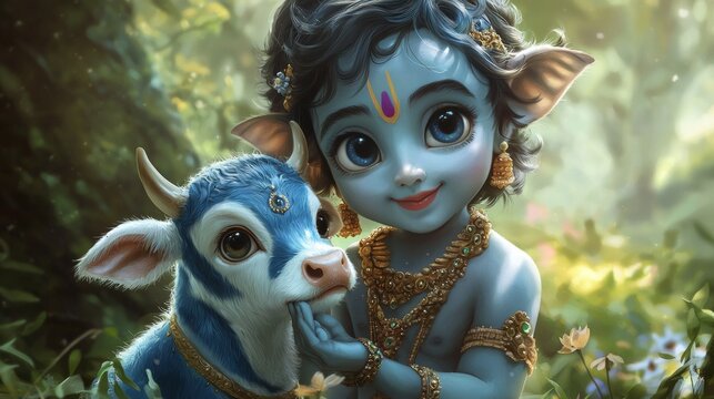 a little krishna and a baby krishna