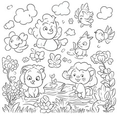Obraz premium coloring book illustration 