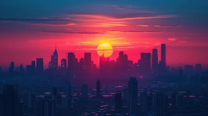 Obraz premium Cityscape Sunset